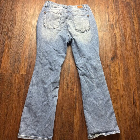 Judy Blue Bootcut Jeans Destroyed Plaid Light Wash Women’s Size 16W - Picture 2 of 12